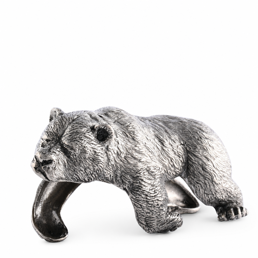 Pewter Sleeping Bear Napkin Ring 1