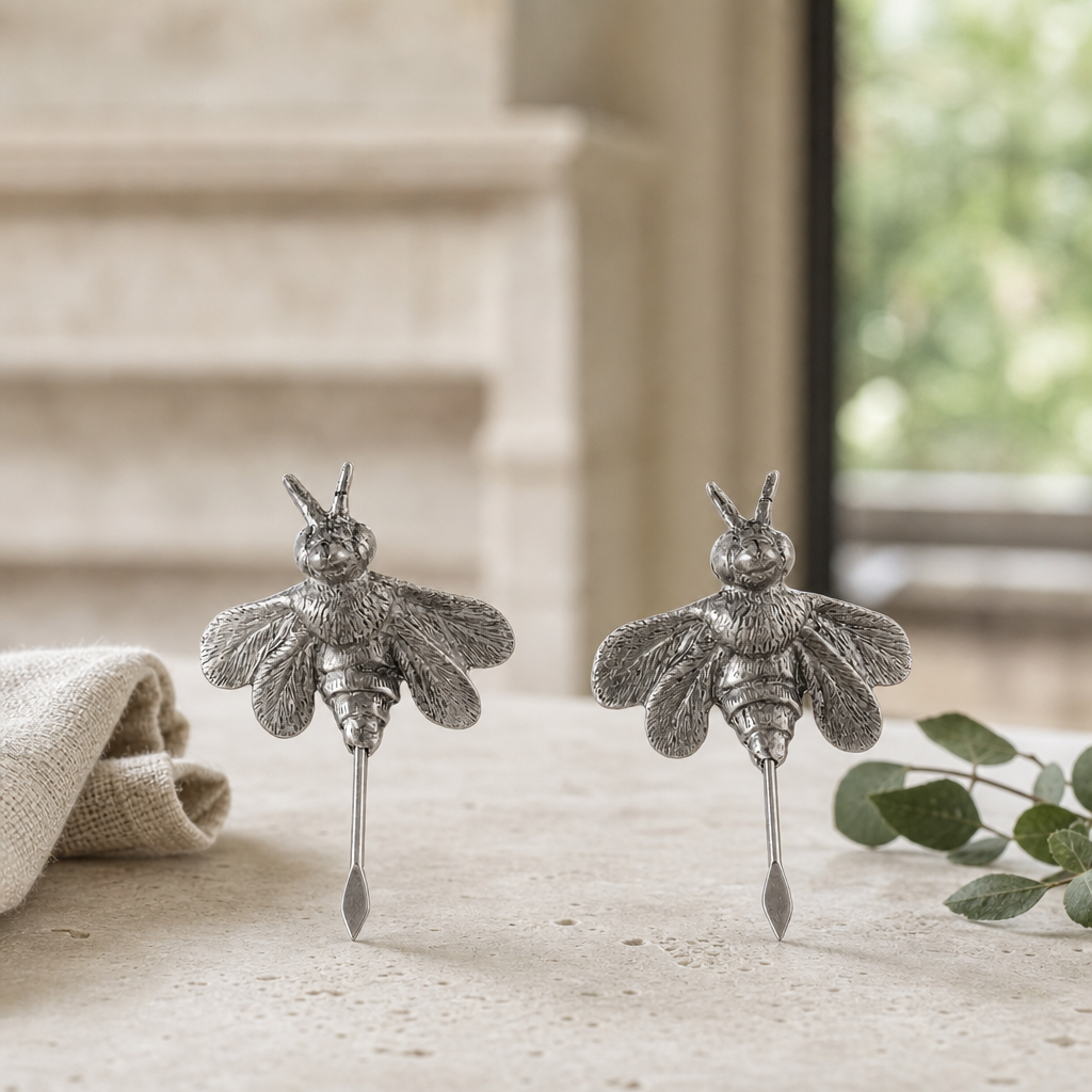 Pewter Honeybee Cheese Marker Set 3