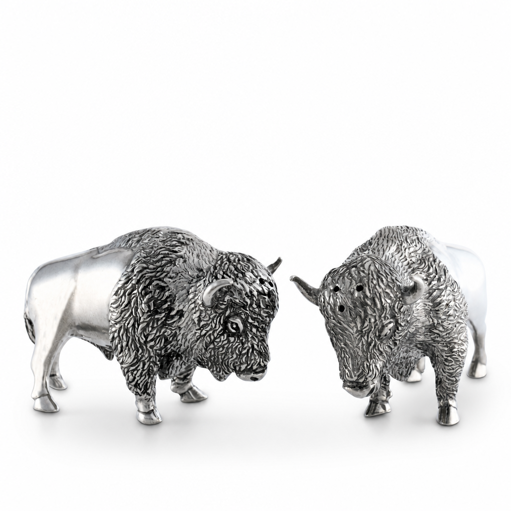 Pewter Bison Salt &amp; Pepper Set 1