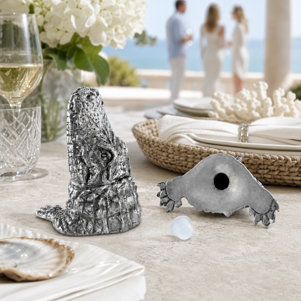 Pewter Alligator Salt & Pepper Set 9