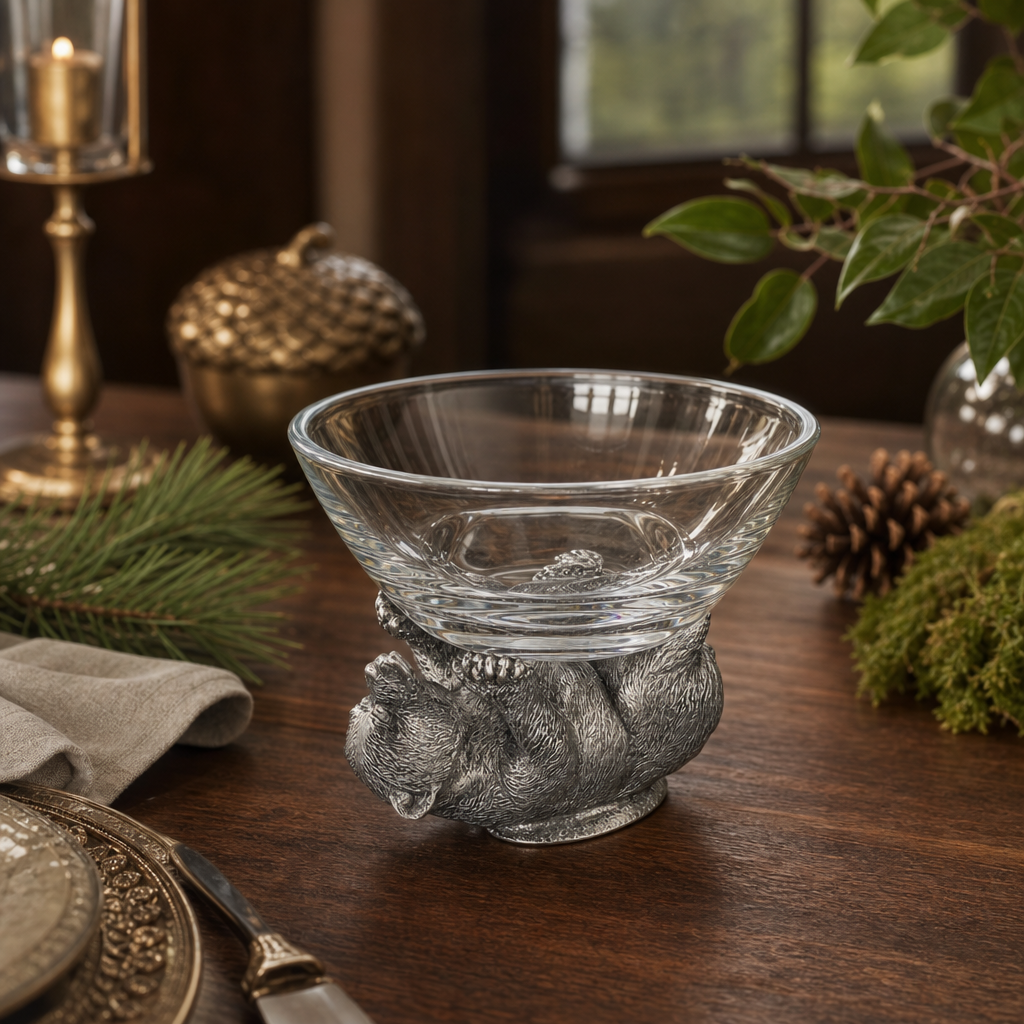 Pewter Bear Sauce Bowl 8