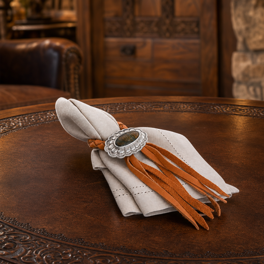 Concho Leather Napkin Ring 6