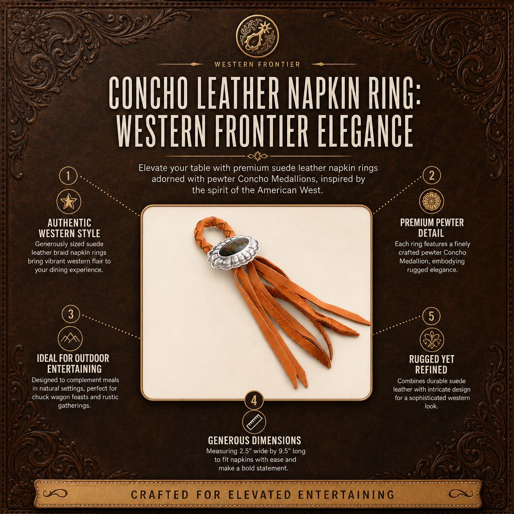 Concho Leather Napkin Ring 1