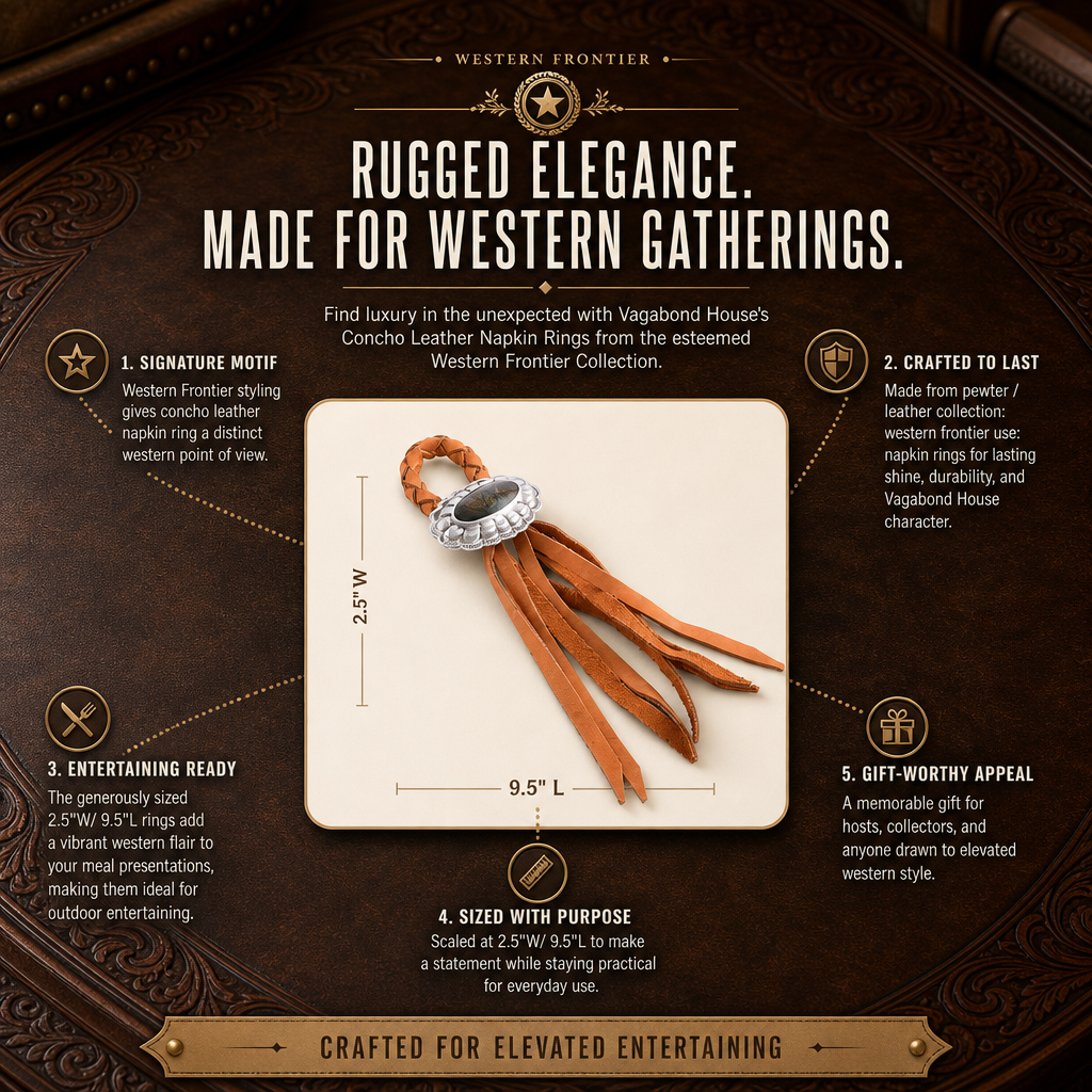 Concho Leather Napkin Ring 9