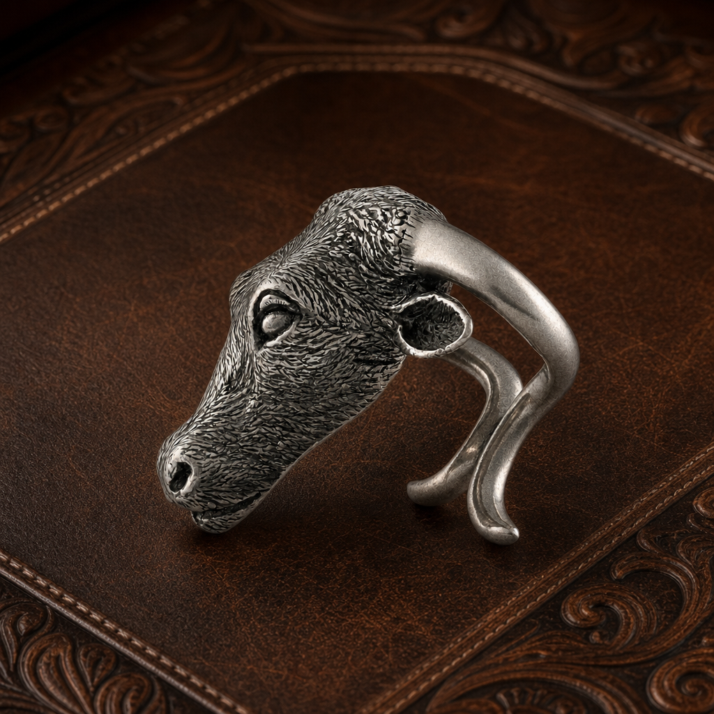 Pewter Steer Head Napkin Ring 1