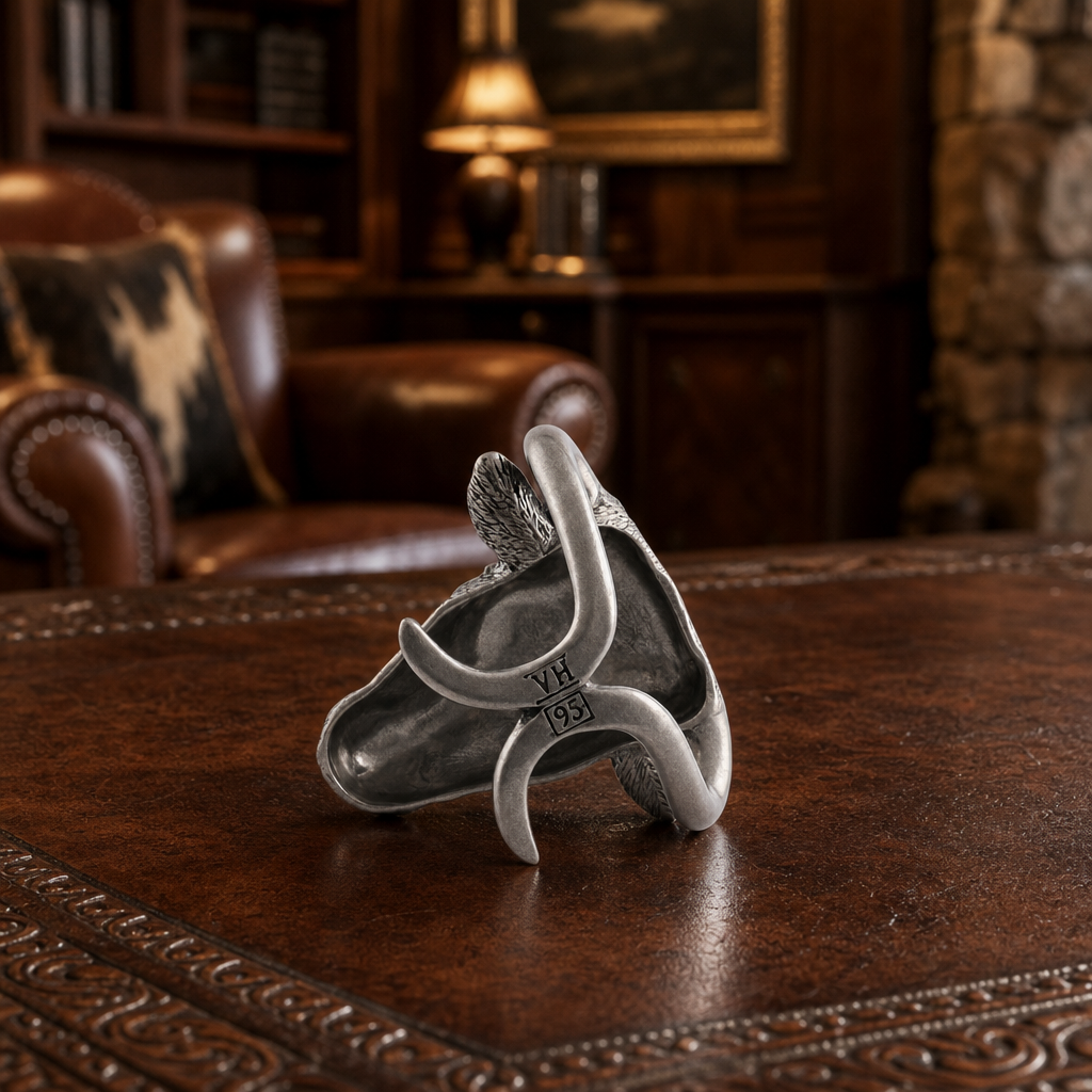 Pewter Steer Head Napkin Ring 8