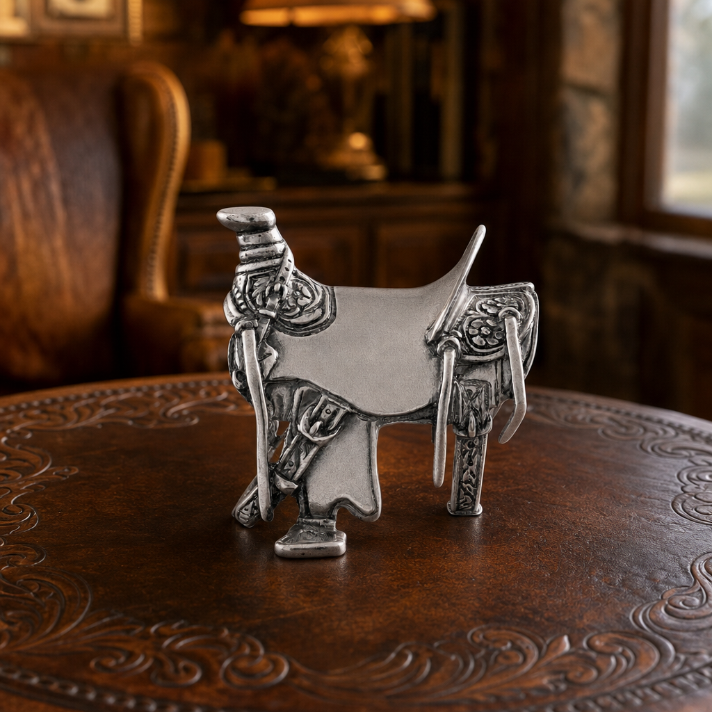 Pewter Cowboy Saddle Napkin Ring 6