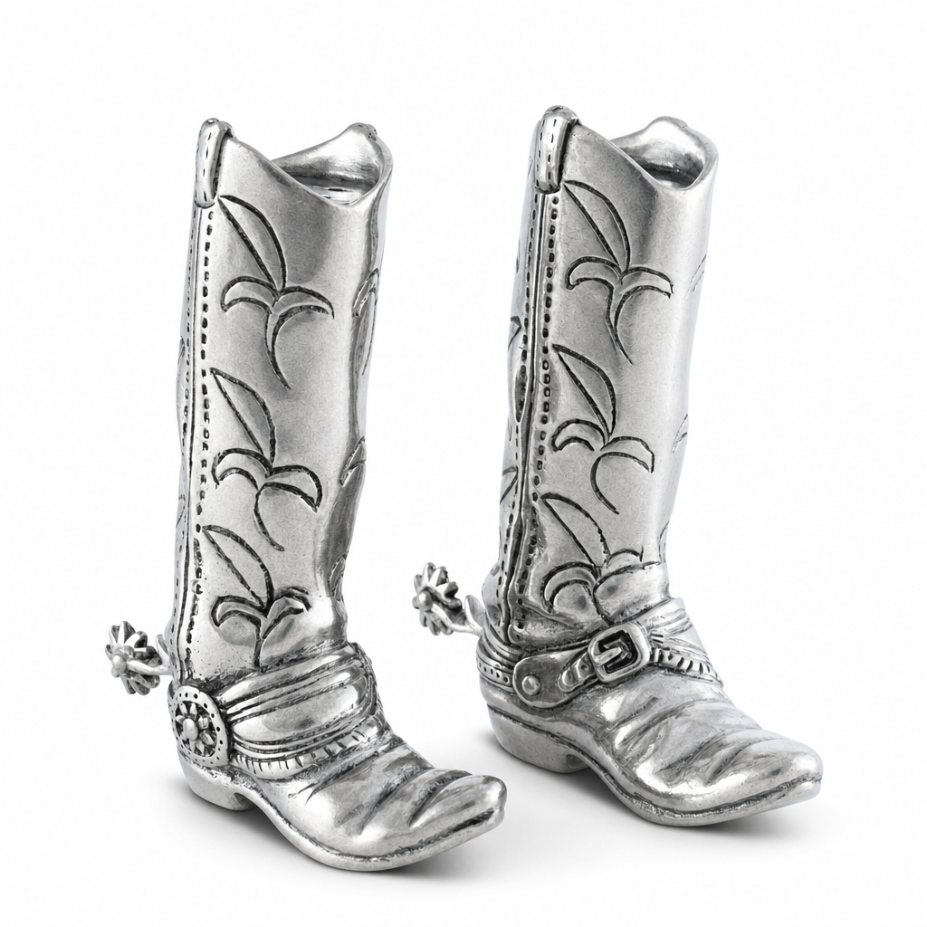 Pewter Cowboy Boot Salt &amp; Pepper Set 1