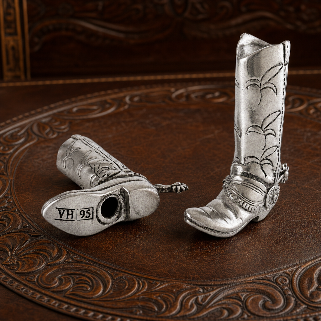 Pewter Cowboy Boot Salt & Pepper Set 5
