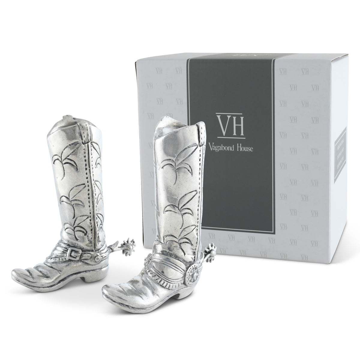 Pewter Cowboy Boot Salt & Pepper Set 10