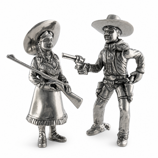 Pewter Cowpoke Couple Salt & Pepper Set
