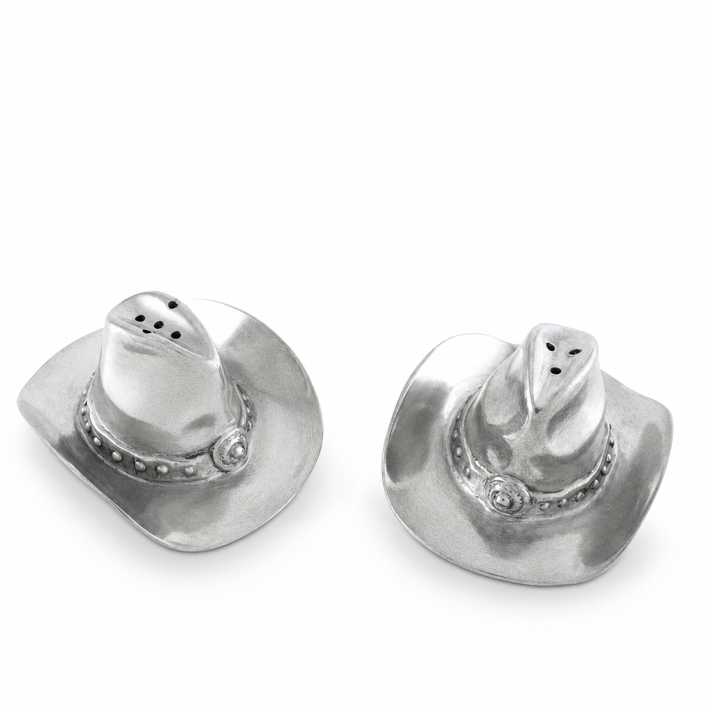 Pewter Cowboy Hat Salt & Pepper Set 1