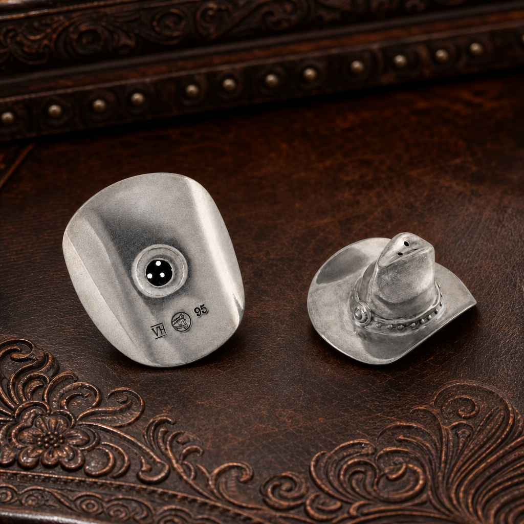 Pewter Cowboy Hat Salt & Pepper Set 4