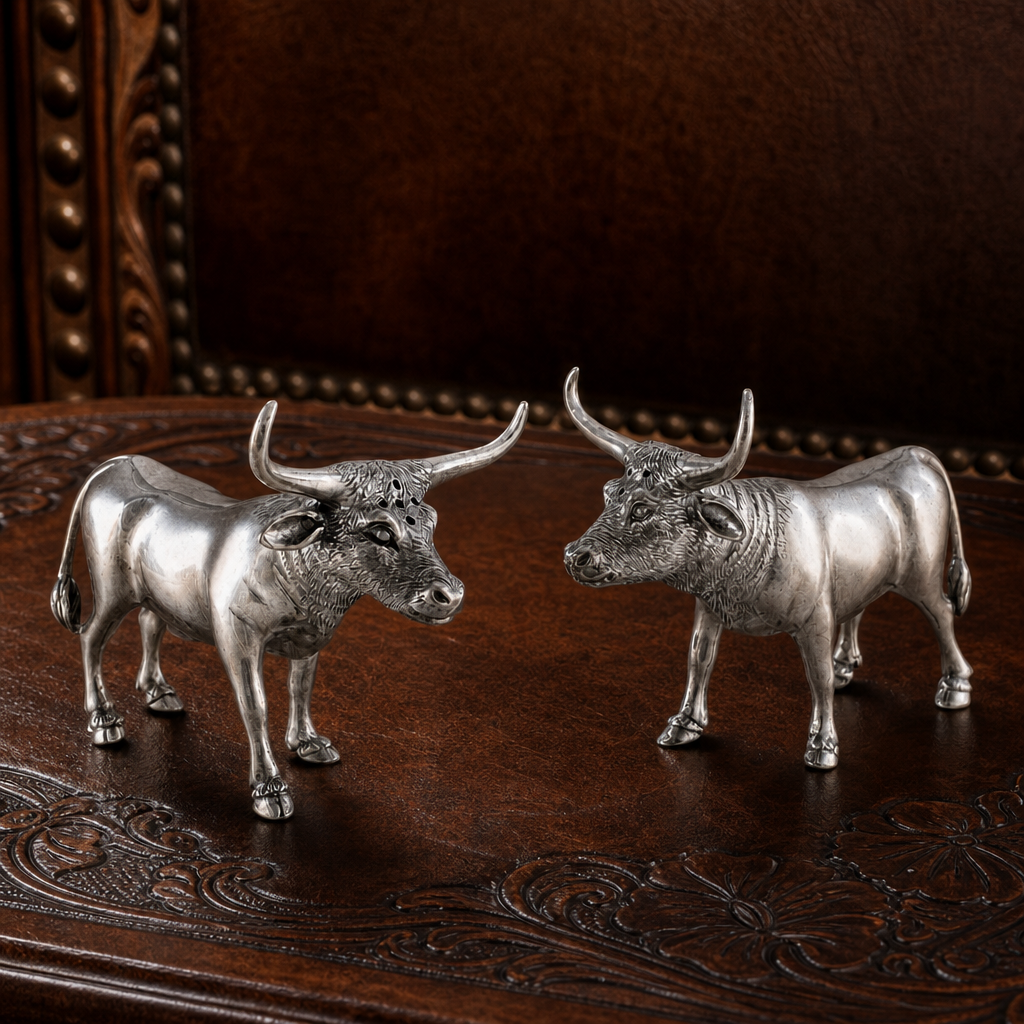 Pewter Steers Salt & Pepper Set 1