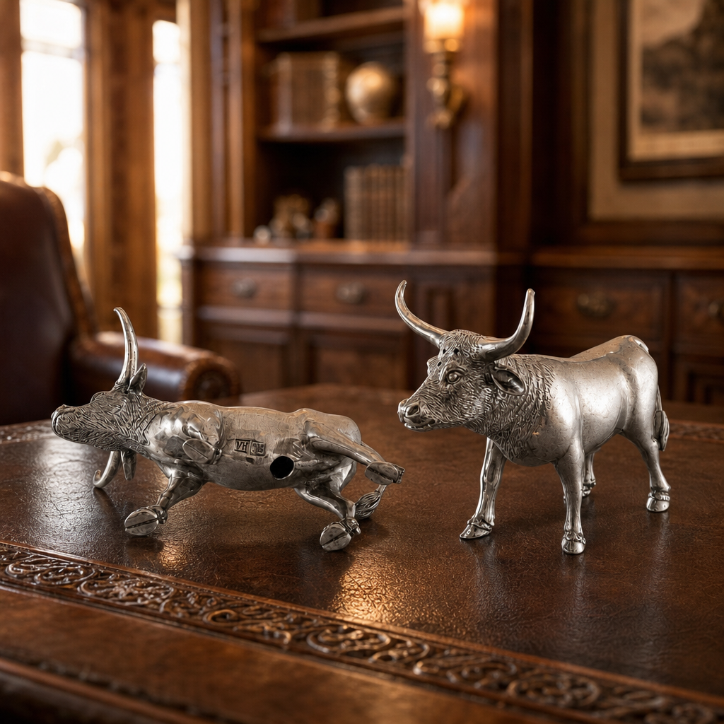 Pewter Steers Salt & Pepper Set 7