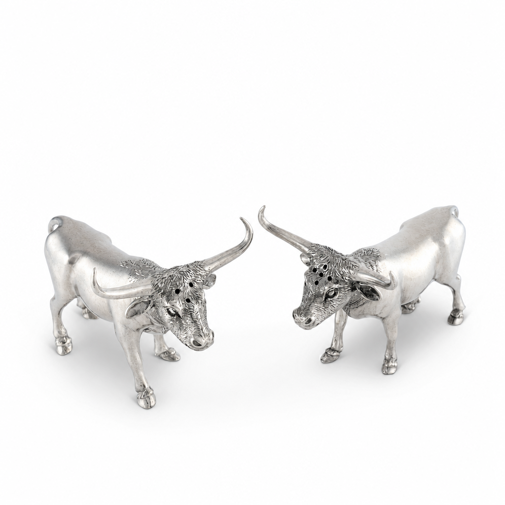 Pewter Steers Salt & Pepper Set 9