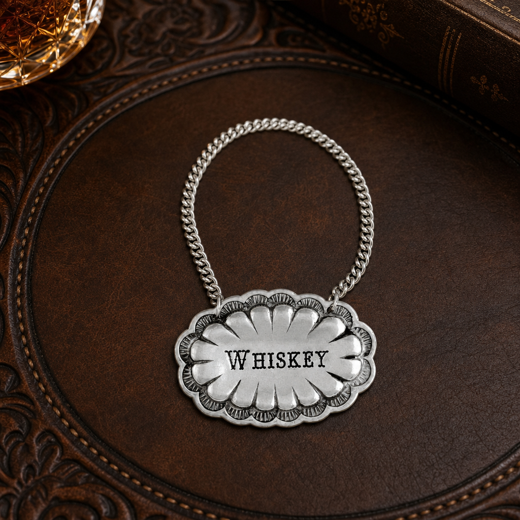 Pewter Western Decanter Tags 1