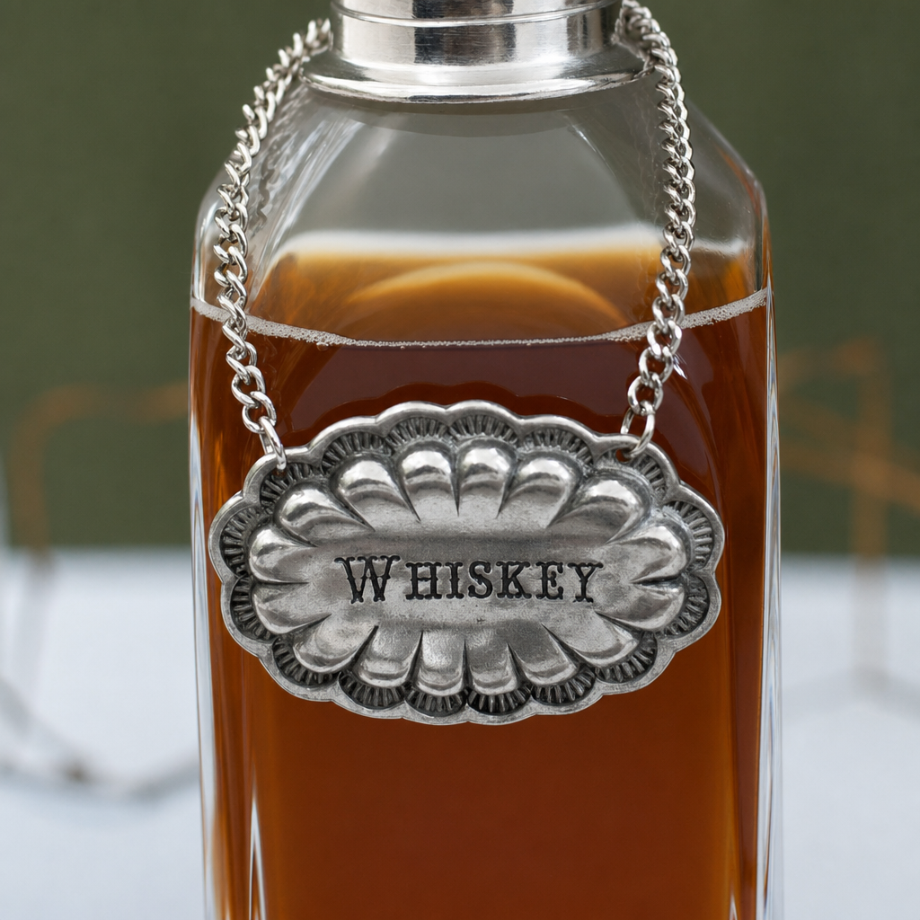Pewter Western Decanter Tags 8