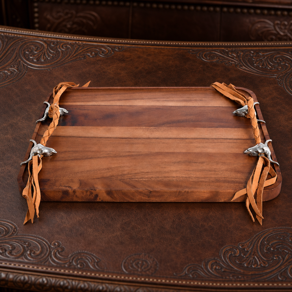 Long Horn Skull Breakfast Tray 3