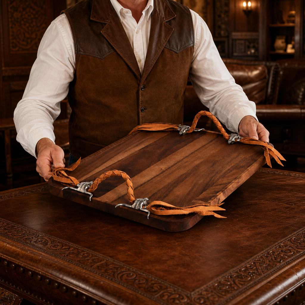 Long Horn Skull Breakfast Tray 6