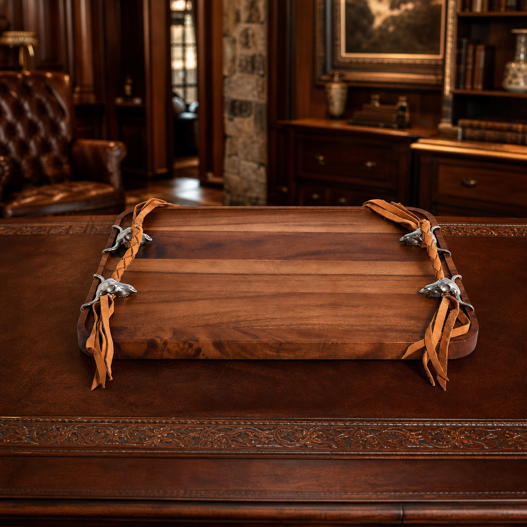 Long Horn Skull Breakfast Tray 7