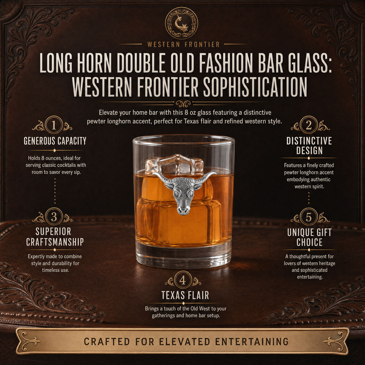 Long Horn Double Old Fashion Bar Glass 1
