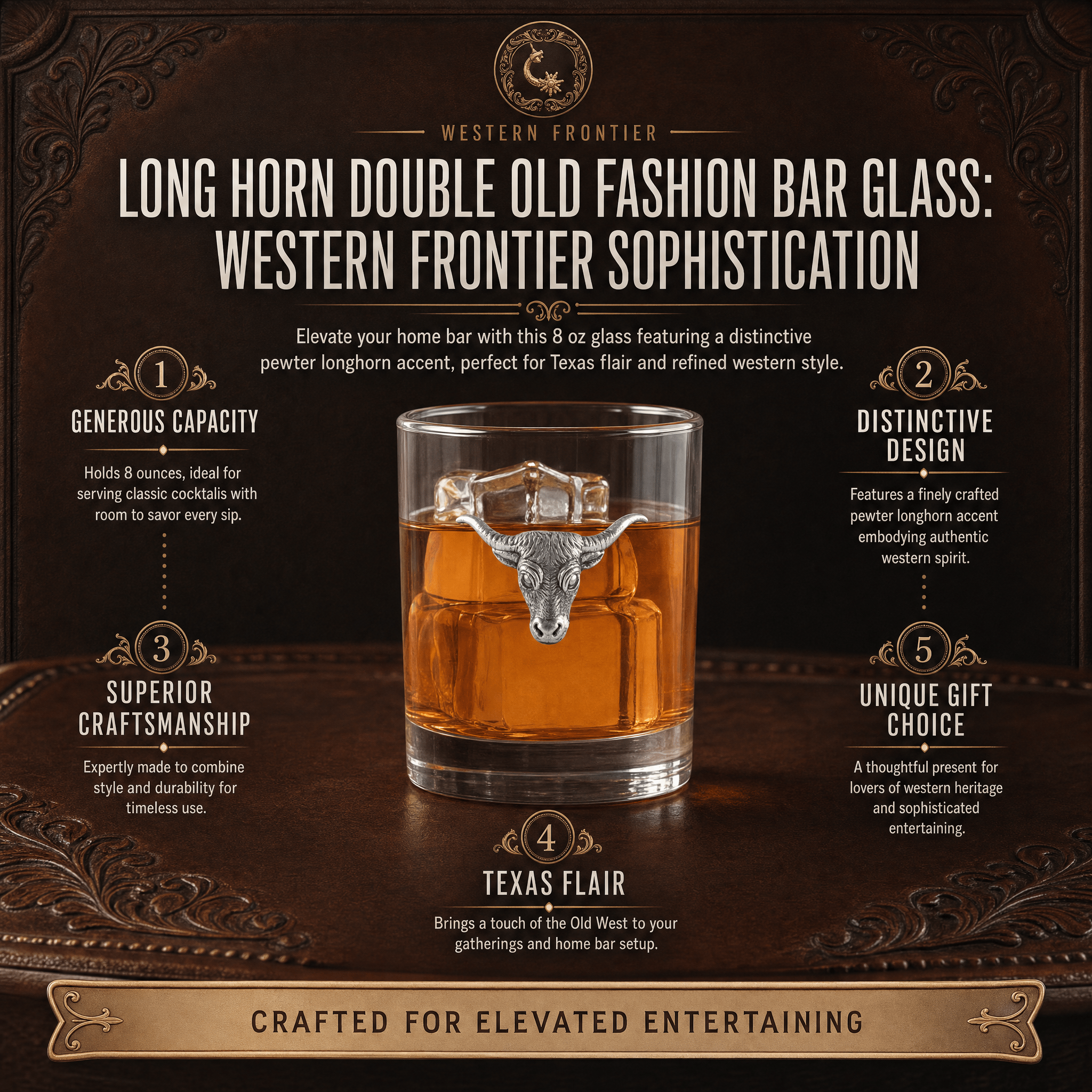 Buy Luxury Old Western Themed Bar Glass | Western Frontier