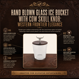 Hand Blown Glass Ice Bucket with Cow Skull Knob 1