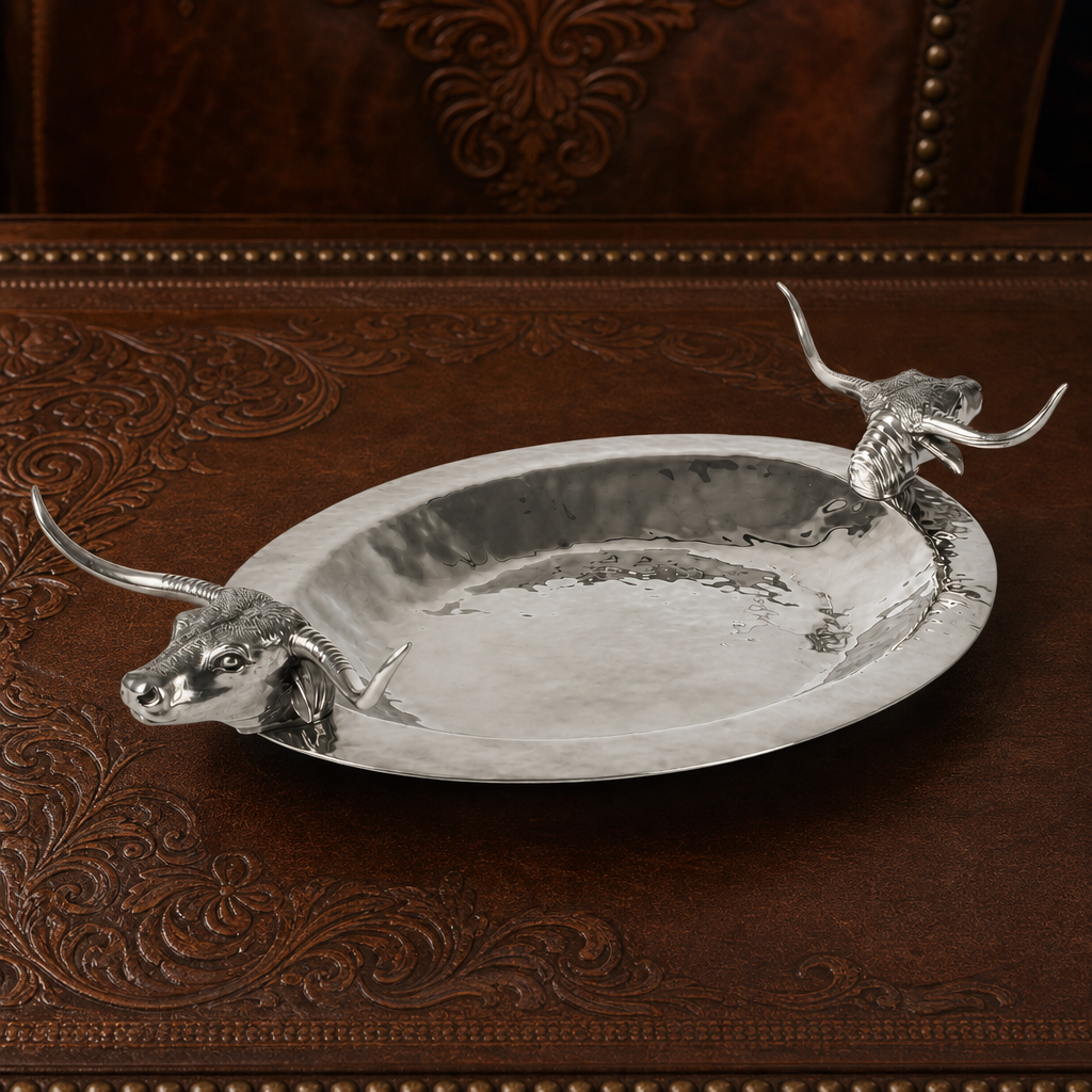 Long Horn Steer Tray - Steel 1