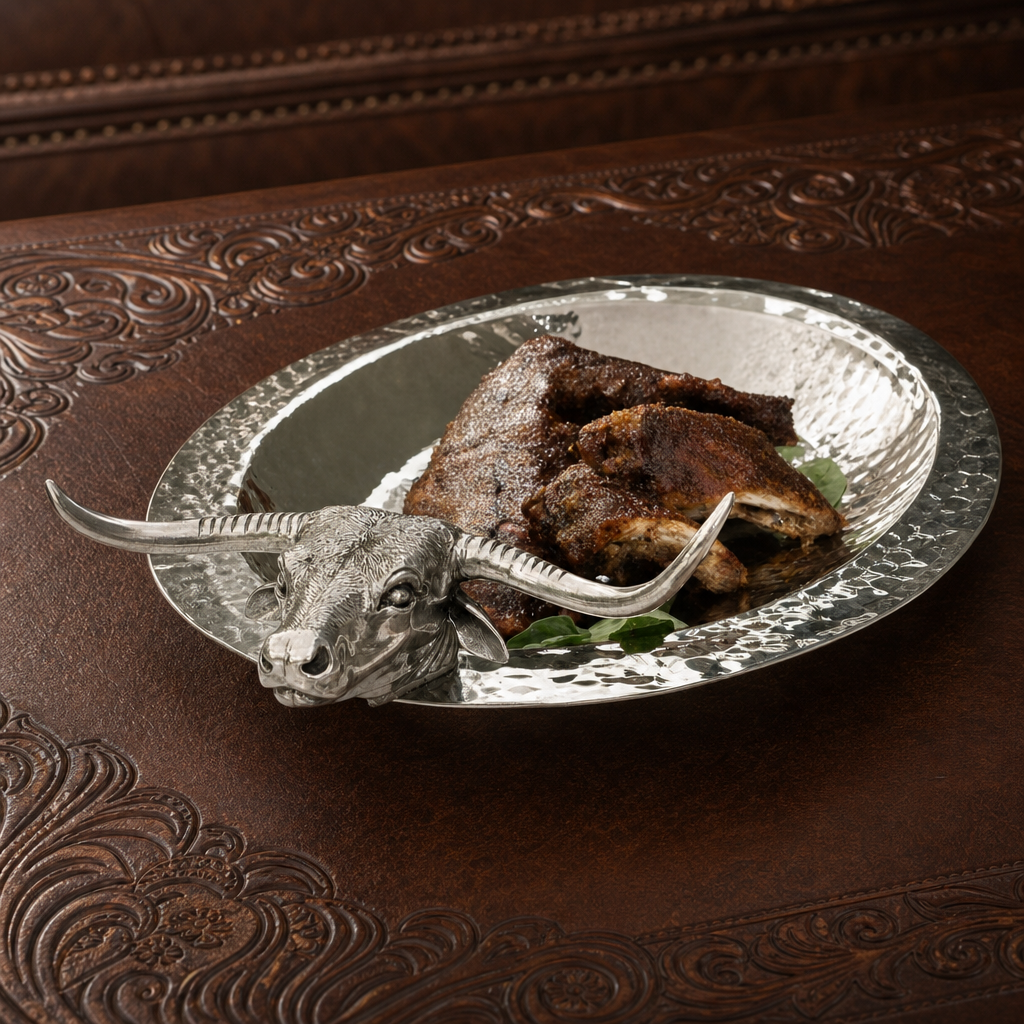 Long Horn Steer Tray - Steel 4