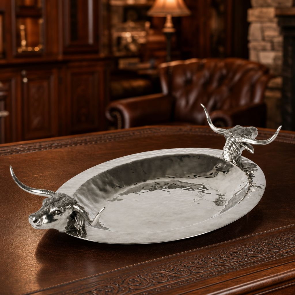 Long Horn Steer Tray - Steel 5