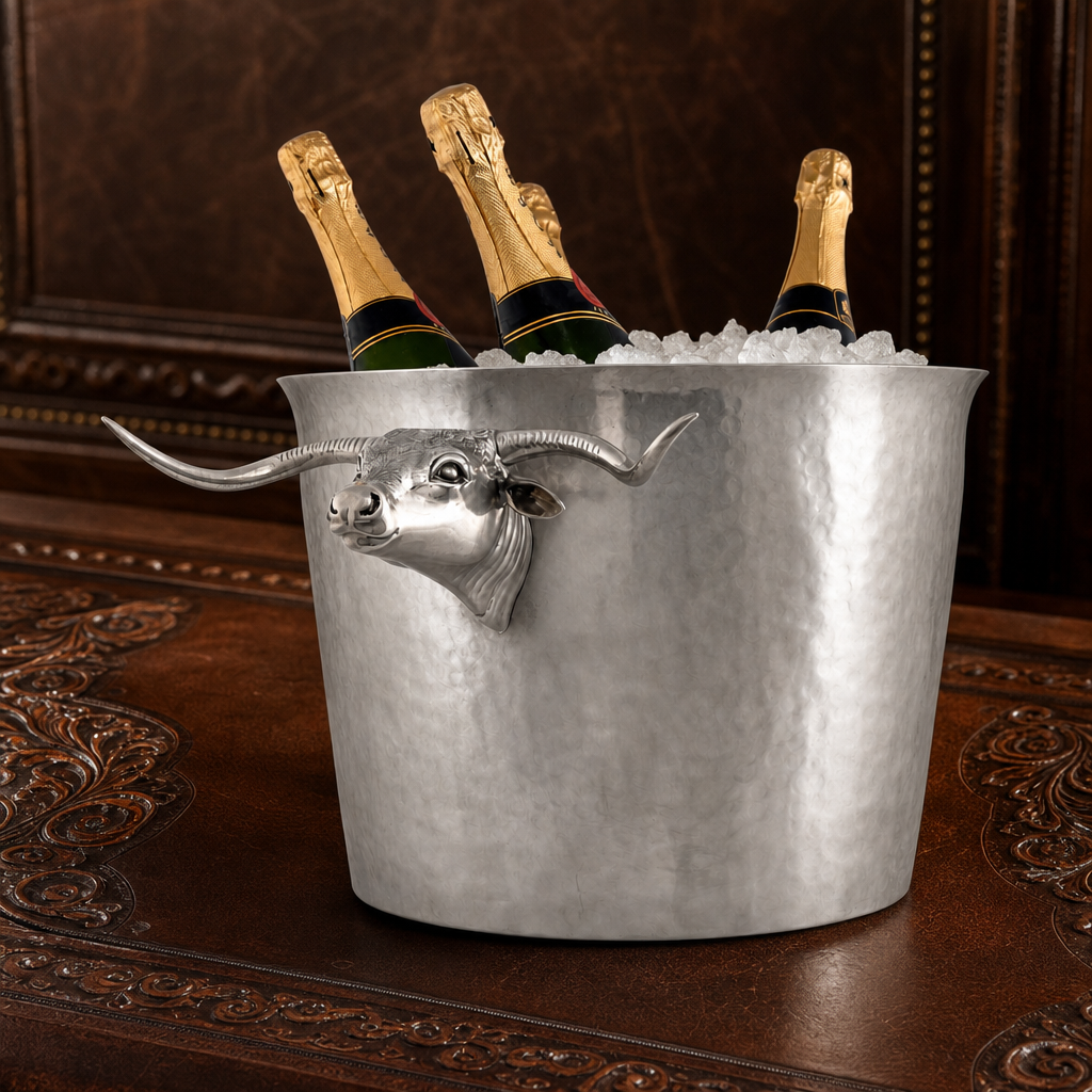 Long Horn Steer Ice Tub Punchbowl 1