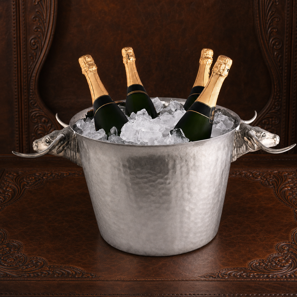 Long Horn Steer Ice Tub Punchbowl 4