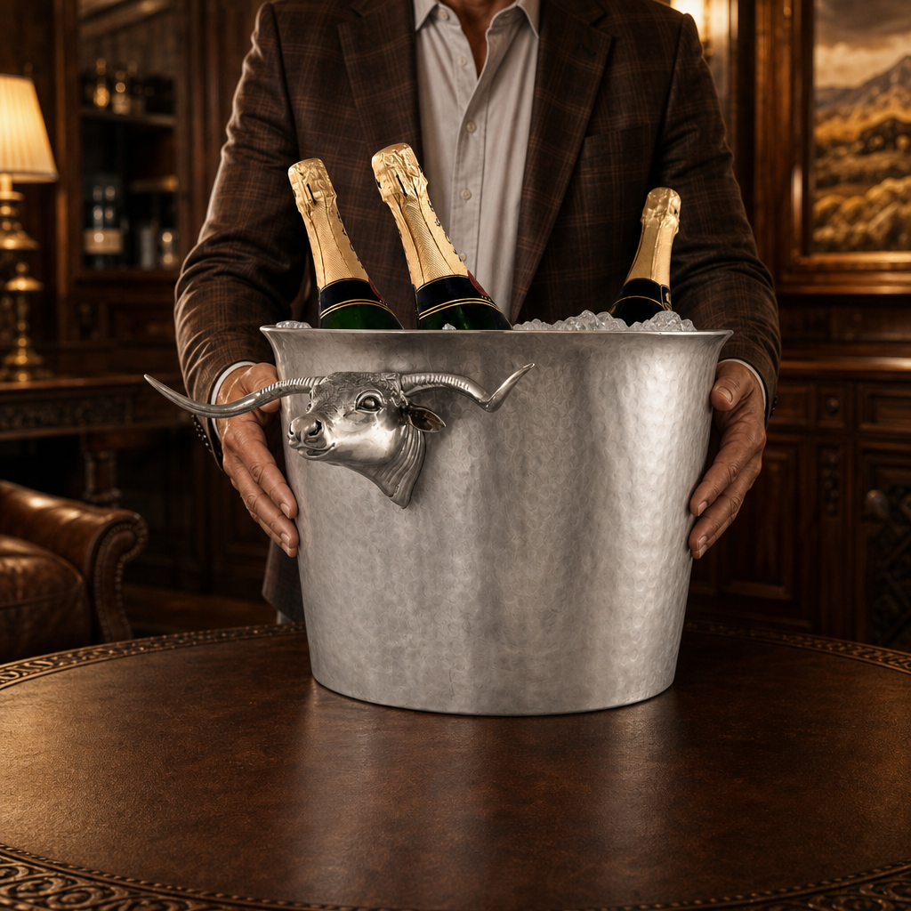 Long Horn Steer Ice Tub Punchbowl 6