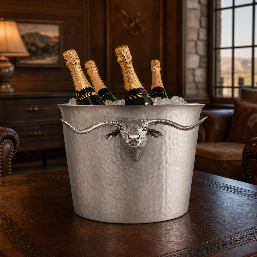Long Horn Steer Ice Tub Punchbowl 9