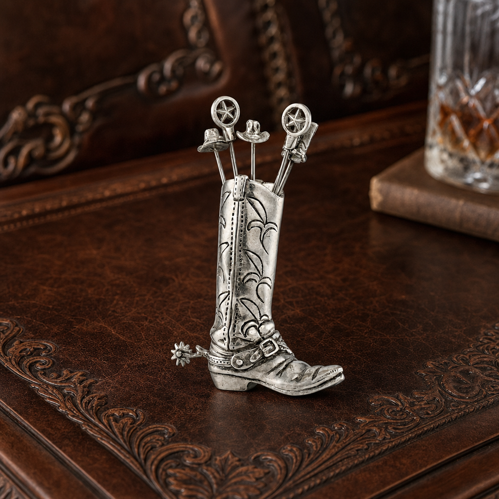 Western Boot Cheese Pick Set 4