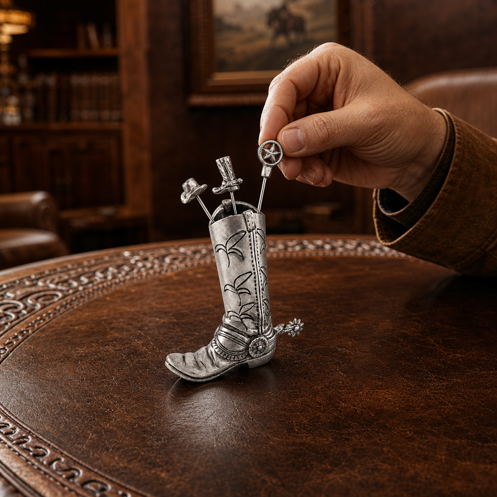 Western Boot Cheese Pick Set 6