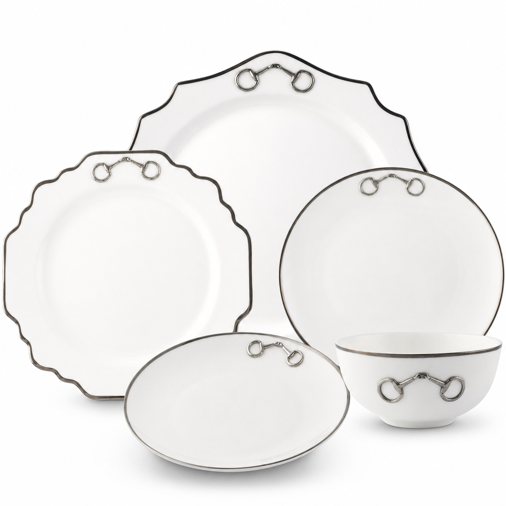 Bone China Pewter Bit Dinnerware 1
