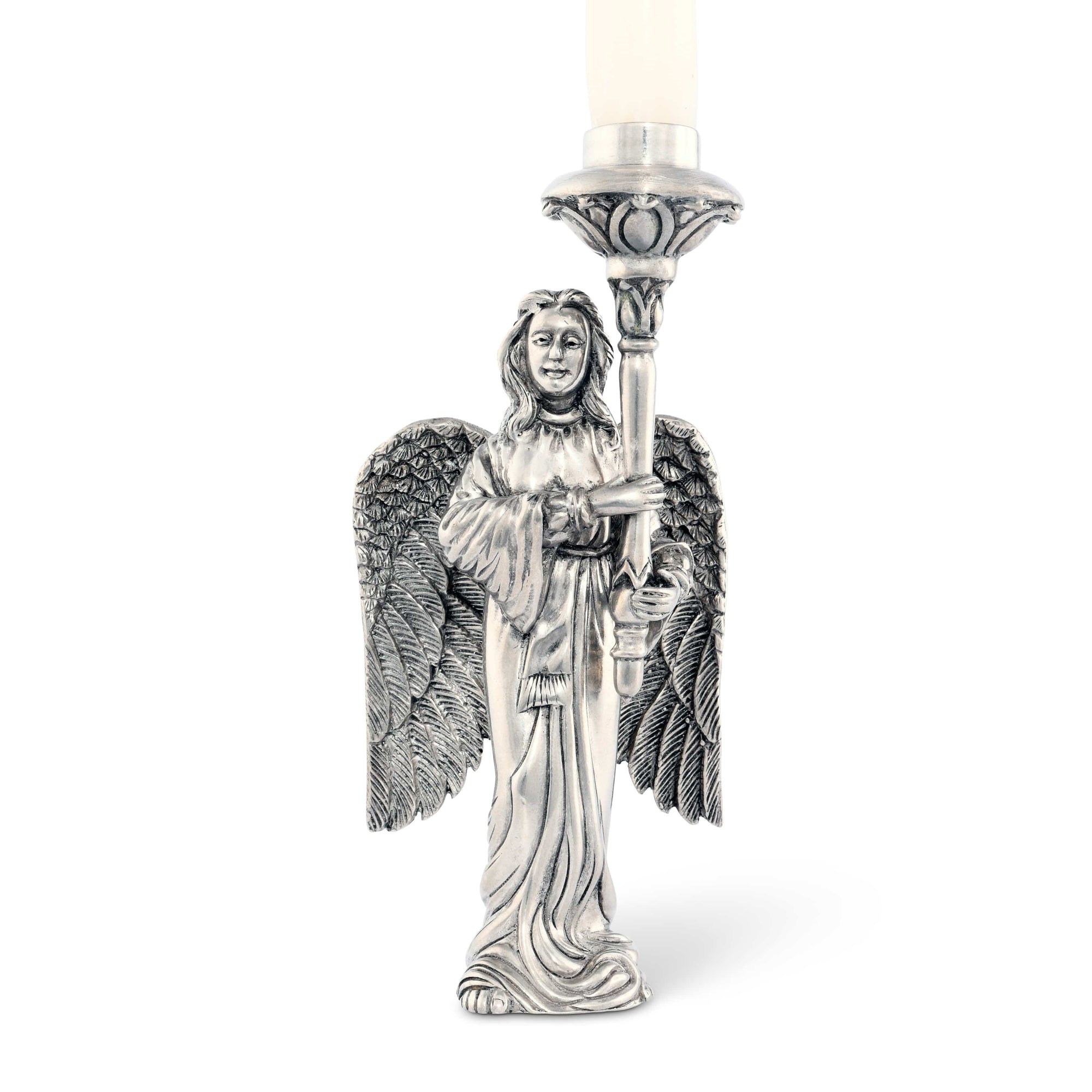 Pewter Angel Candlestick -  Short