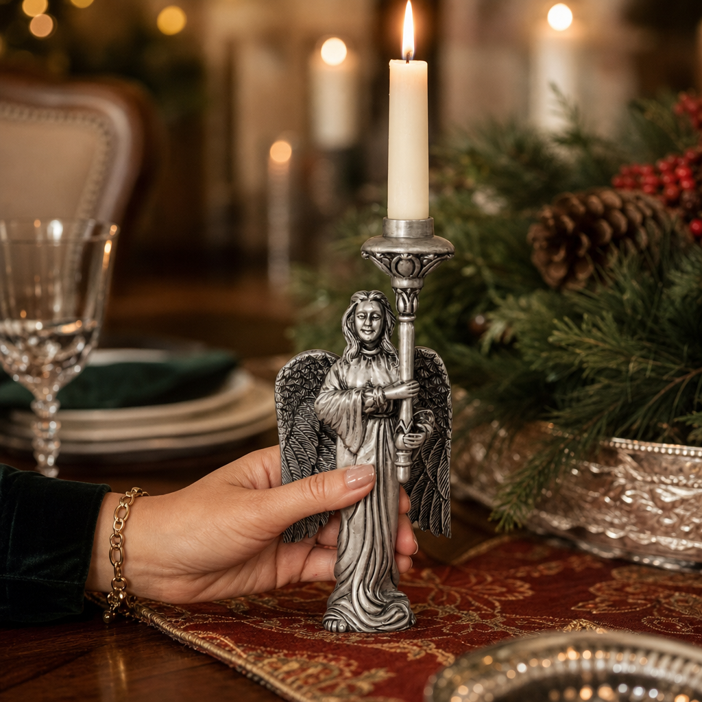 Pewter Angel Candlestick -  Short 3