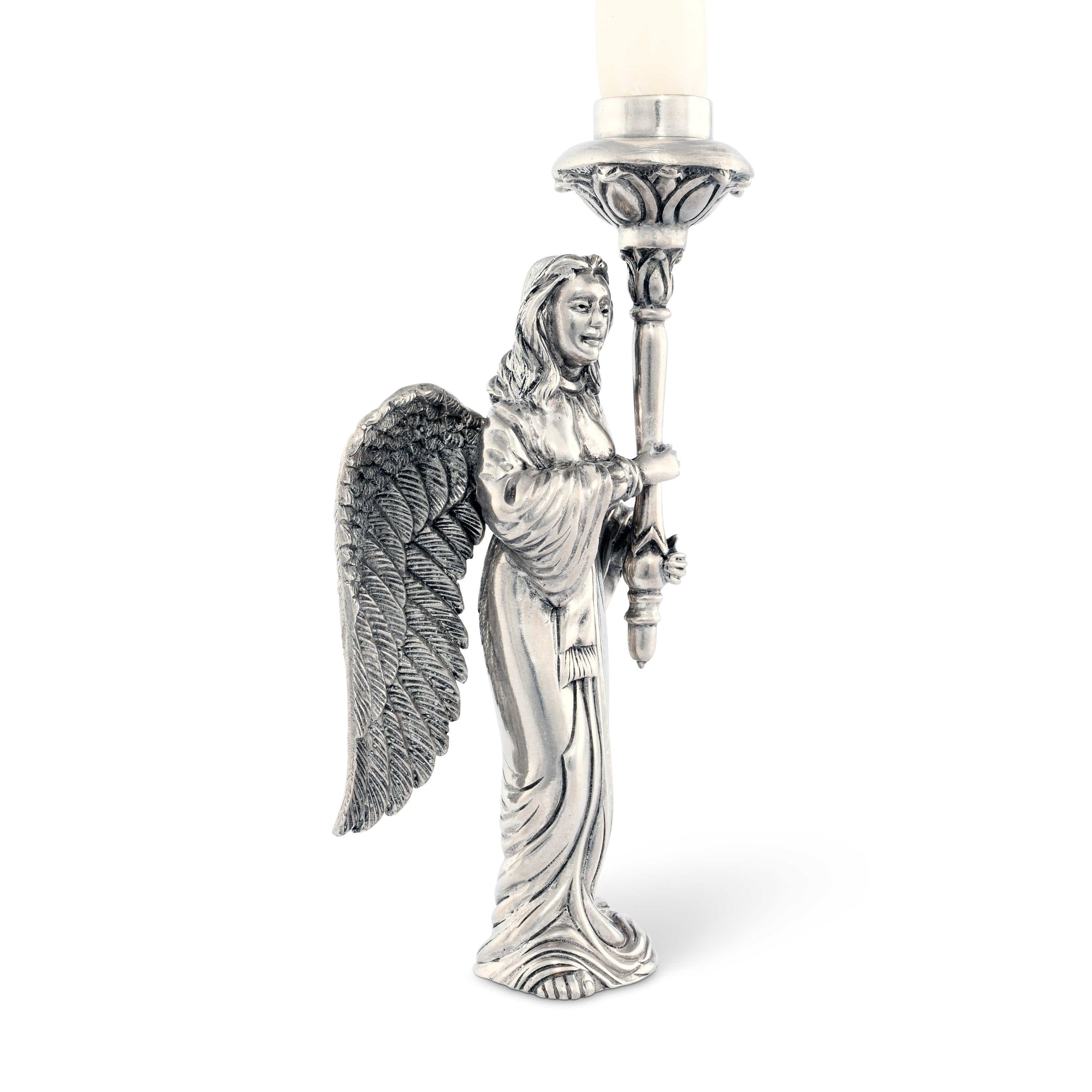 Pewter Angel Candlestick -  Short