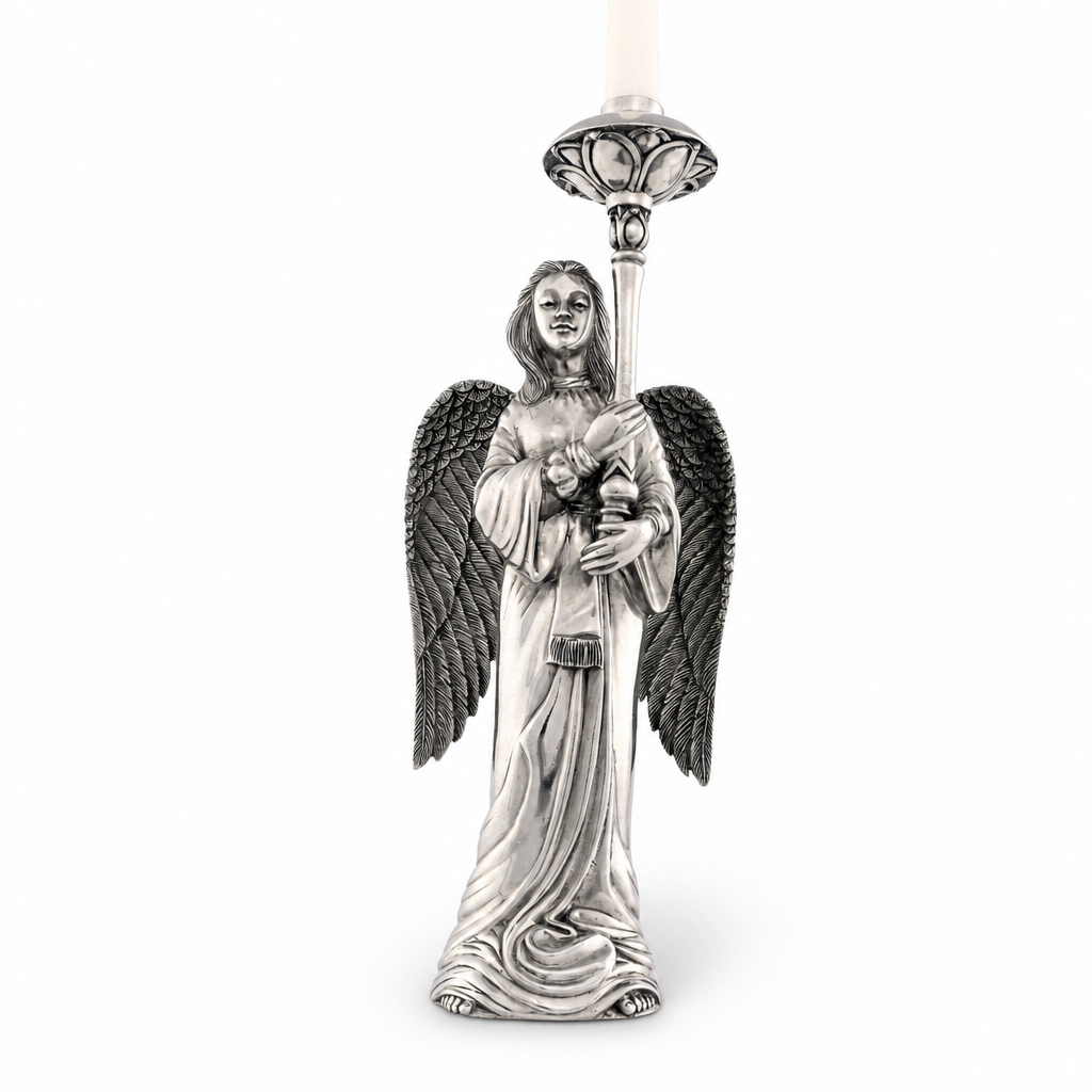 Pewter Angel Candlestick - Tall 1