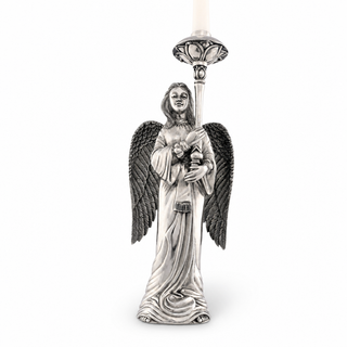 Pewter Angel Candlestick - Tall