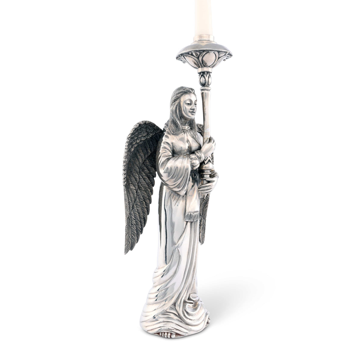 Pewter Angel Candlestick - Tall