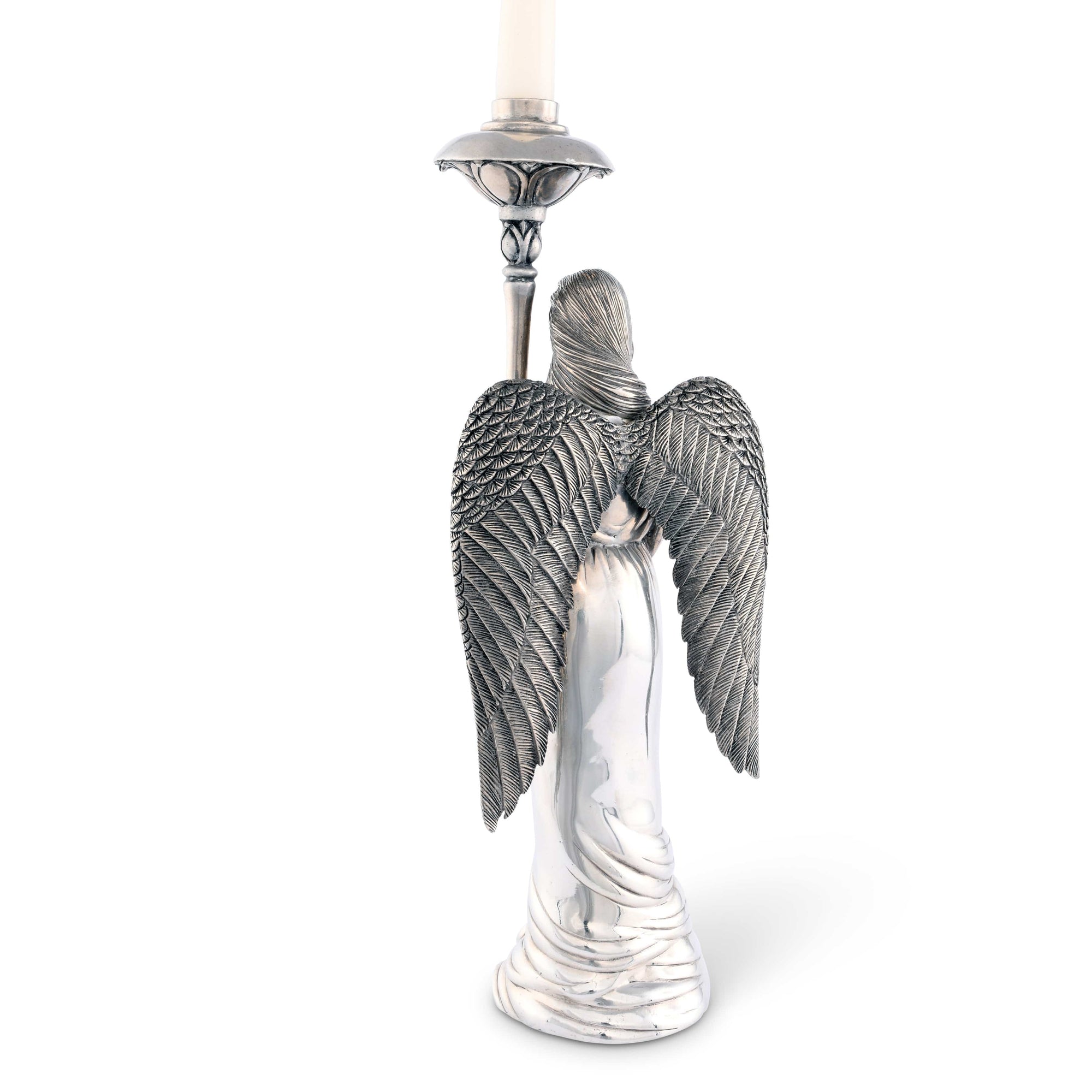 Pewter Angel Candlestick - Tall