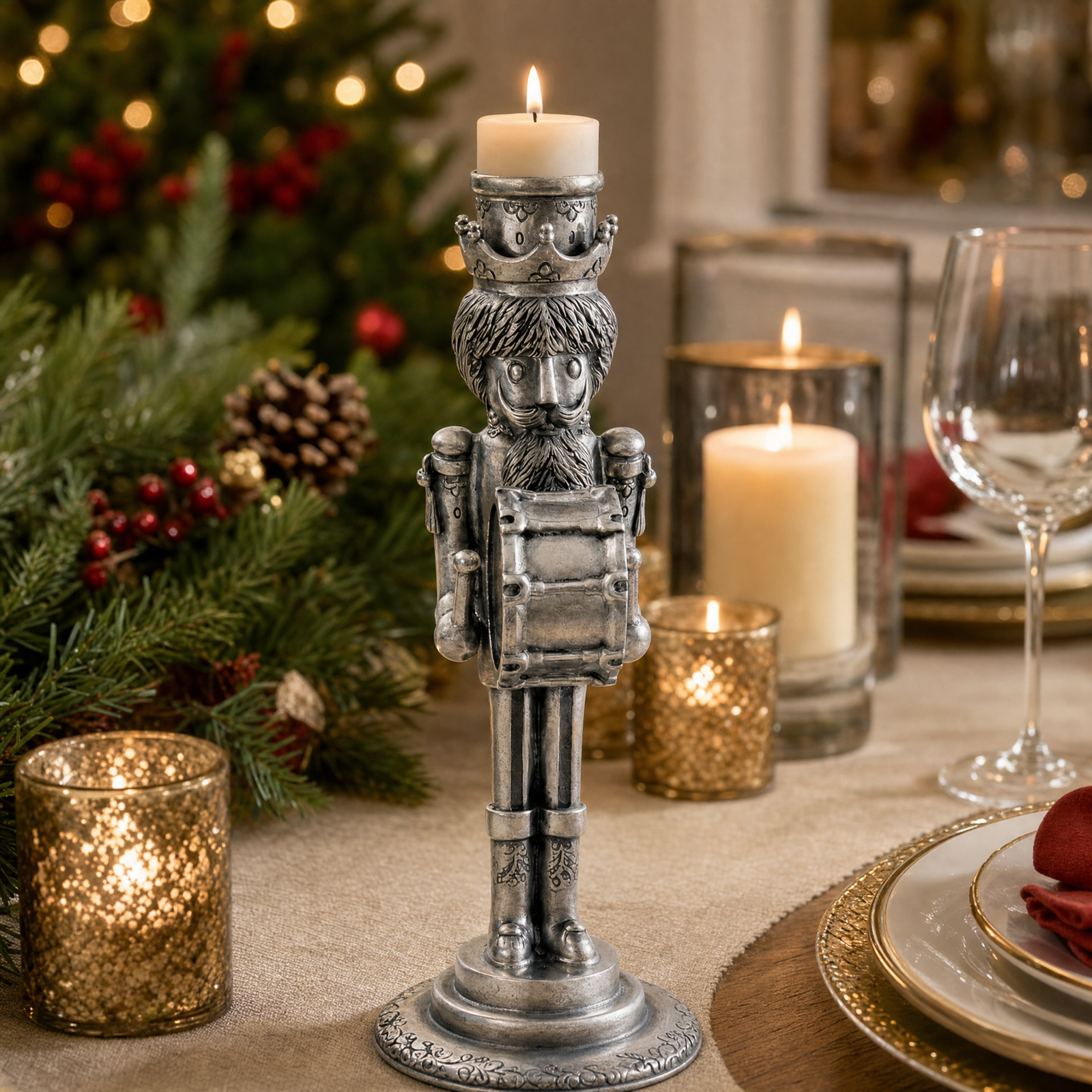 Mini Nutcracker Drummer Candlestick 9
