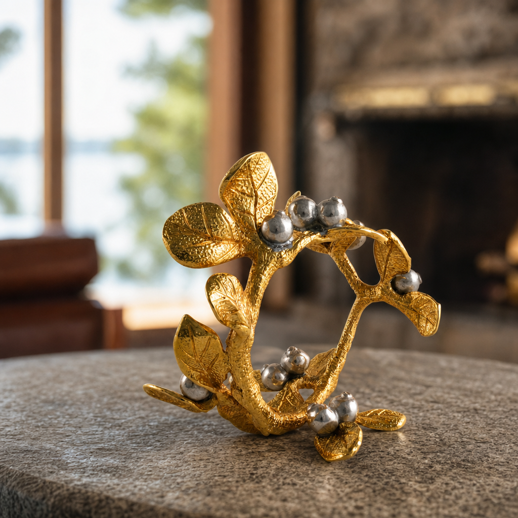 Golden Winter Berry Napkin Ring 2