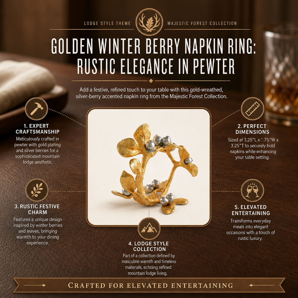 Golden Winter Berry Napkin Ring 1