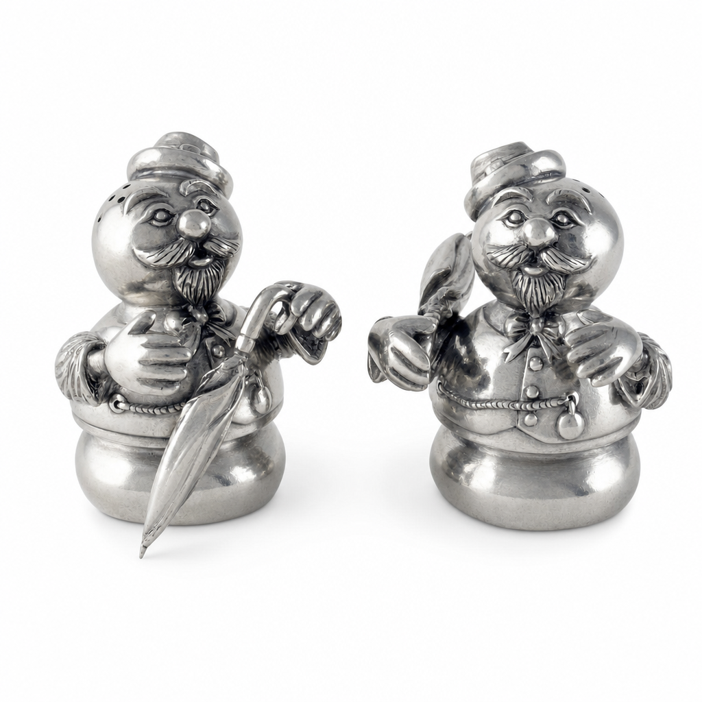 Pewter Snowmen Salt & Pepper Set 1