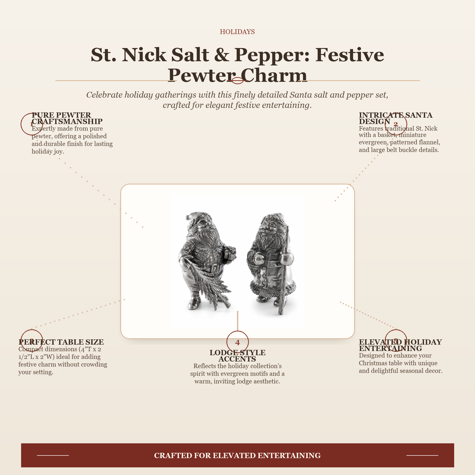 St. Nick Salt & Pepper: Festive Pewter Charm